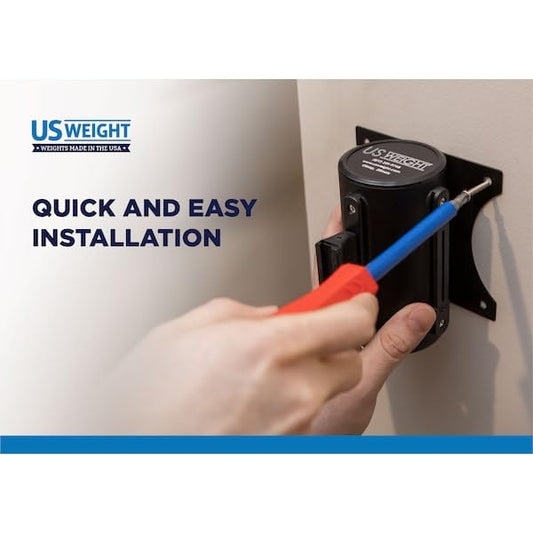 US Weight U2501 Wall Mount with Retractable Belt – 13' Black - color: Black, size: 13'
