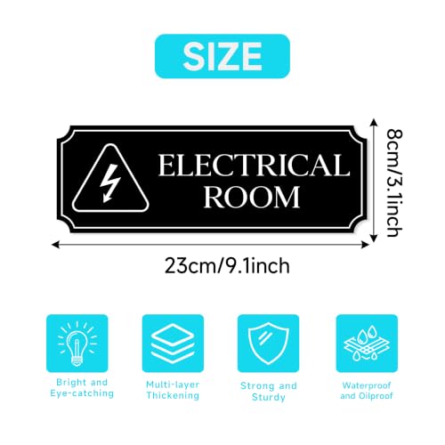 Electrical Room Door Sign for Business,Self-Adhesive Durable Modern - color: ELECTRICAL ROOM 639