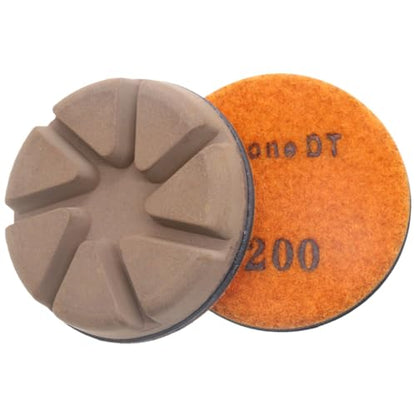 Hybrid Diamond Polishing Pucks, 3’’ Floor Grinding Pads for Hard Concrete Surface, Compatible with Ride-on/Walk-Behind Floor Grinder, Aggressive Ceramic Bond, 200#, 9PCS - style: 200# 9PCS