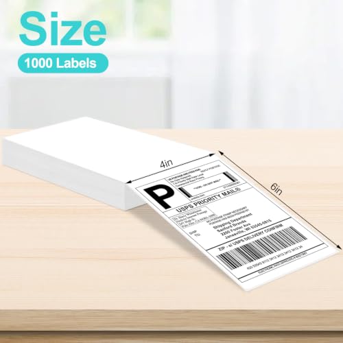 Joyberg 4x6 Thermal Labels 1000 PCS, Shipping Labels, Strong Adhesive Thermal Label, White Printer Paper/Label - size: 1000 Labels