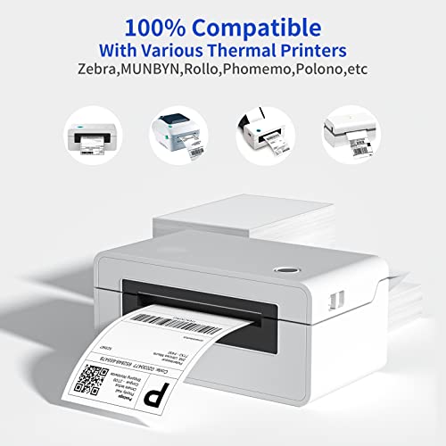 4" x 6" Fanfold Direct Thermal Labels, 500 Per Stack, White Perforated Shipping Labels Compatible with Zebra, Elton Printers(1 Stack) - size: 500 Labels/Stack, style: 1 Stack