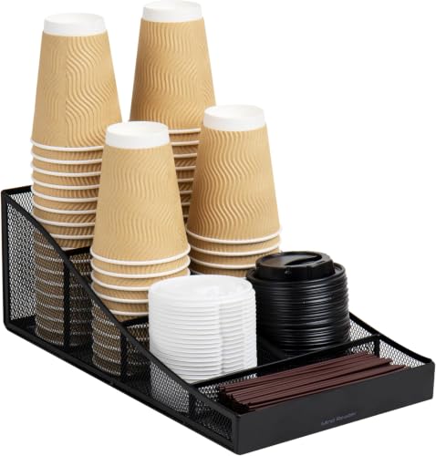 Mind Reader Countertop Organizer, Office Breakroom Supply Caddy, Desktop Organizer, Metal Mesh, Black (Pack of 6) - color: Black Mesh, size: 6-Pack