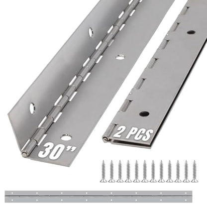 ALBO 30" x 2" Piano Hinge Stainless Steel 304, Silver, 2-Pack - color: Silver, size: 30 Inch