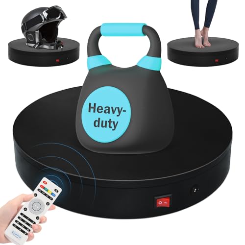 12.6In Remote Motorized Electric Turntable Rotating Display Stand Rotating Platform Photography Turntable motorized lazy susan base giratoria para for Photography,3D Scanner,(Load Range:88~300lbs) - size: 12.6inch/Black/300Lbs Load
