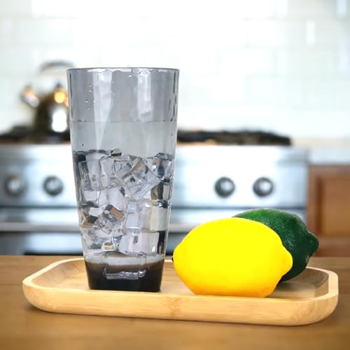 26-Ounce Plastic Tumblers (Set of 6), Reusable Plastic Mugs, BPA-Free Acrylic to Drink Mugs, Shatter Resistant, Textured Interior, Dishwasher Safe (Grey, 26 Ounce) - color: Gray, size: 26 Ounce