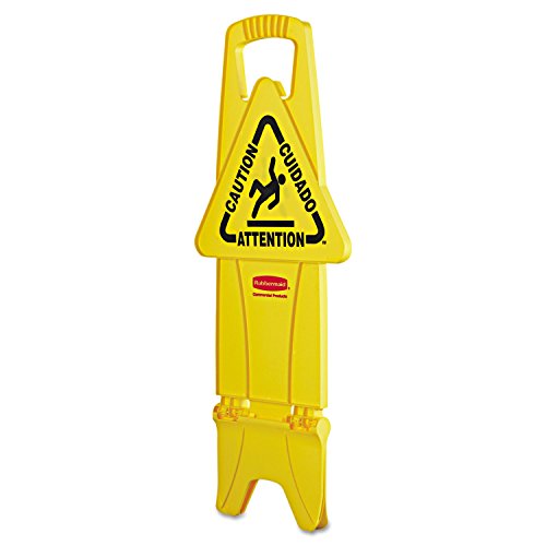 Rubbermaid Commercial Stable Multi-Lingual Safety Sign, 13w x 13 1/4d x 26h