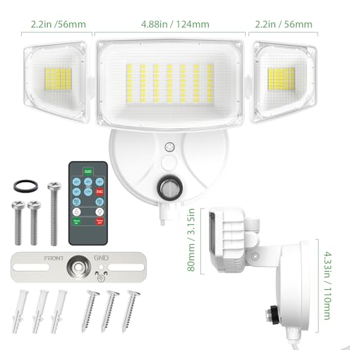 iMaihom Dusk to Dawn Outdoor Lighting, Plug in Flood Light, Remote, White - color: White