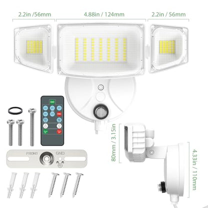 iMaihom Dusk to Dawn Outdoor Lighting, Plug in Flood Light, Remote, White - color: White