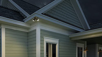 Lithonia Lighting HomeGuard 2-Light LED Outdoor Flood Lights, 3-In-1 CCT - color: Dark Bronze, size: 2-Light, style: 1800-2750 Lumens
