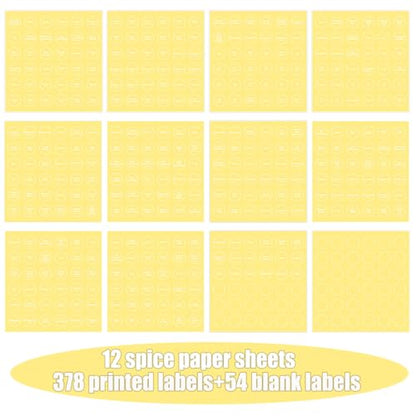 Spice Labels, 432Pcs Spice Labels Stickers 1.4in Waterproof Adhesive Round Preprinted Spice with Blank Label Tear Resistant Sticker for Kitchen Jars Caps Food Containers Organizers (Transparent) - color: T White