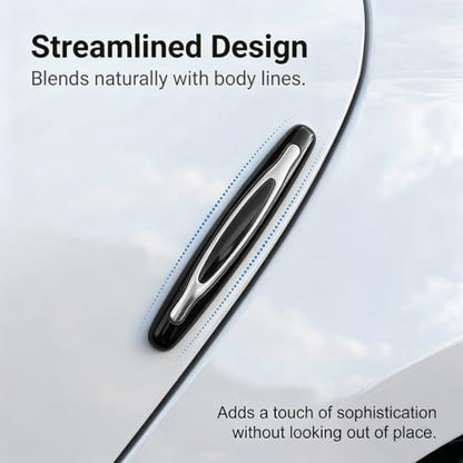4Pcs Car Door Edge Guards, Anti‑Scratch Self‑Adhesive Protective Trim Strips, Universal Exterior Auto Accessories Compatible with Cars, Trucks, SUVs-Black - color: Black