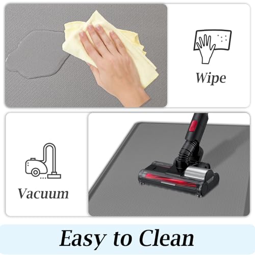 Artnice 0.75" Thick Anti Fatigue Kitchen Mats, Memory Foam Kitchen Rugs - color: Grey, size: 47.2"L x 20"W x 0.8"Th