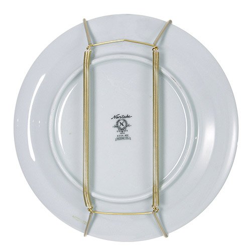 Rocky Mountain Goods Plate Hanger for Wall and Mounting Hardware - Fits Decorative Plates and platters - Heavy Duty Polished Brass - Vinyl Non Scratch Hooks - Includes Wall Mount kit (11" - 18") - size: 11" - 17"