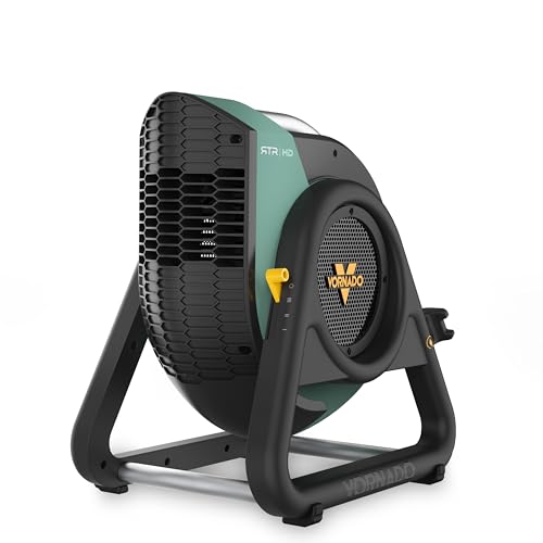 Vornado RTR Heavy Duty Air Circulator, 3-Speed, High Velocity Blower Fan with 270° Tilt, IP54 Motor, 8 ft Cord, High Impact Case, Air Mover for Floor Drying and Ventilation