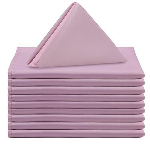 Your Chair Covers - 10 Pack 20 Inch L'Amour Satin Napkins Pink, Oversized, Double Folded and Hemmed Table Napkins for Restaurant, Bistro, Wedding, Thanksgiving and Christmas - color: Pink