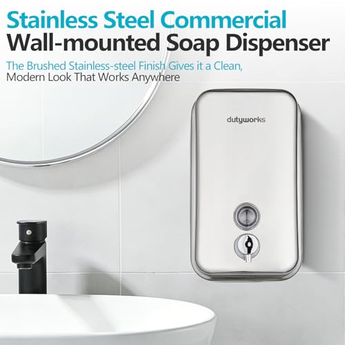 304 Stainless Steel Soap Dispenser Wall Mount, 800 mL - size: 27.05 fl.oz./ 800ml