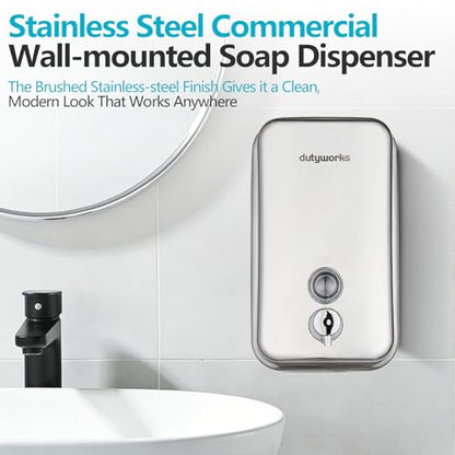 304 Stainless Steel Soap Dispenser Wall Mount, 800 mL - size: 27.05 fl.oz./ 800ml