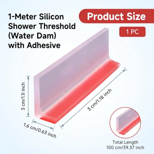 39" Shower Door Bottom Seal, Shower Threshold Water Guard Dam