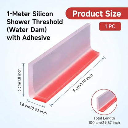 39" Shower Door Bottom Seal, Shower Threshold Water Guard Dam
