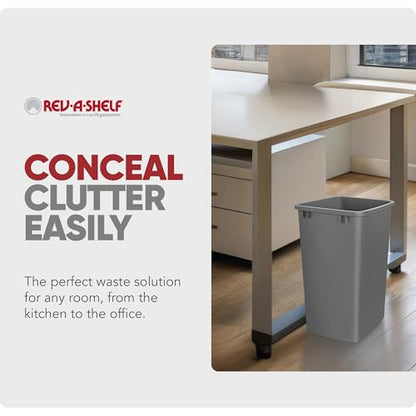 Rev-A-Shelf Double Pullout Garbage Trash Cans for Kitchen Cabinets, 35 Qt - color: Silver, style: 2 Pack