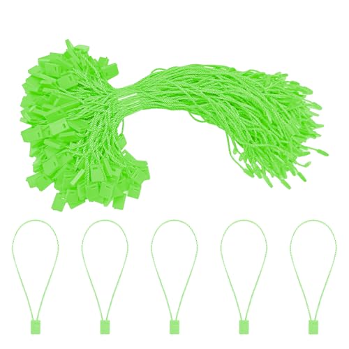 200Pcs Light Green Nylon Hang Tag String, 7.1-inch 1mm Snap Lock Pin Loop Fasteners Tag Rope Ties for Clothing Shoes Bags Luggage Label Price Tags, SATONBEYI - style: Light Green-18cm-200P