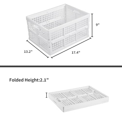Aebeky 3-Pack Plastic Collapsible Storage Crates-30L,Foldable Plastic Crates for Storage (White) - color: White