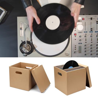 5 Pcs 12'' Vinyl Record Storage Box Record Album Storage Crate