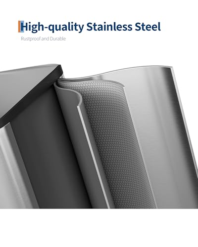 Large Stainless Steel Dual Compartment Recycling Trash Can 2 * 30 l/16 Gal Recycle Bins with Lid Waste Bin with Removable Buckets, Bathroom,Kitchen Garbage Can Rectangle Garbage Bin - color: silver, size: 2*30L