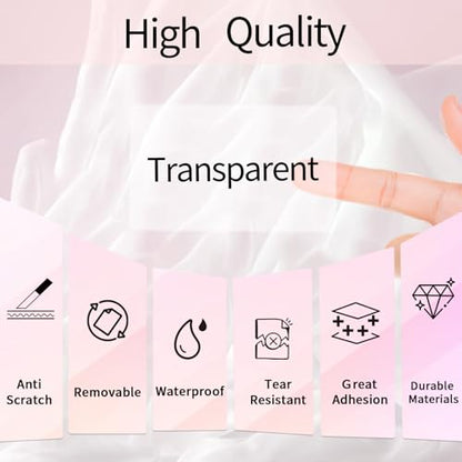 Transparent Thermal Labels Stickers, 2.25 x 1.25 Inch Clear Thermal Labels, Transparent Holographic Pink Direct Thermals Label, Perforation Line Design- 200 Sheets - color: Transparent Pink, size: 2.25"x1.25"