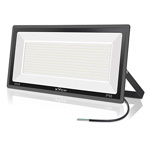 XYCN 600W LED Stadium Flood Lights Outdoor(3050W Equivalent),67500LM Super Bright LED Arena Lights,100-277V IP66 Waterproof 5000K Daylight White Commercial Lighting for Sports Fields and Counts - color: 600W led flood light