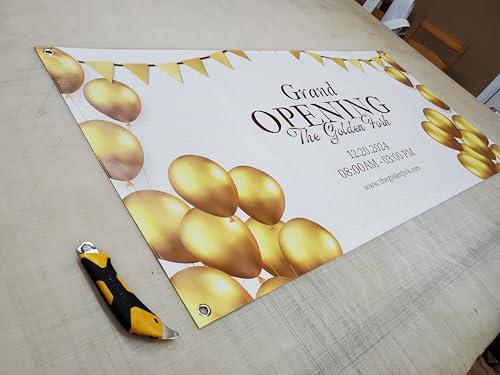 Custom Vinyl Banner - Vinyl Printed Personalized Banner Indoor & Outdoor Use for Display, Business, Events, Trade Shows, Grand Openings, Celebrations - ANY SIZE, ANY DESIGN - Next Day Turnaround | Print with Provision (Square) - size: Square