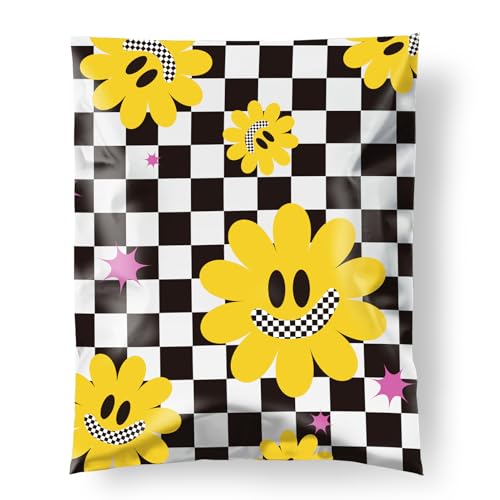 Fuxury Poly Mailers 14.5x19" 50pcs,Cute Shipping Bags for Clothes,Groovy - color: Groovy Flower, size: 14.5x19" 50pcs