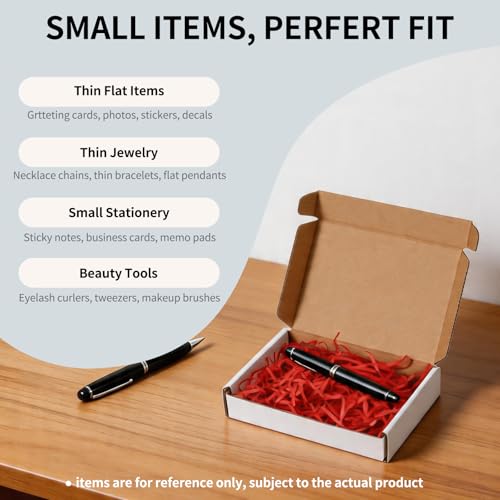 Fishat 6" x 4" x 1" White Corrugated Cardboard Shipping Boxes Set of 25 - size: 6" x 4" x 1"