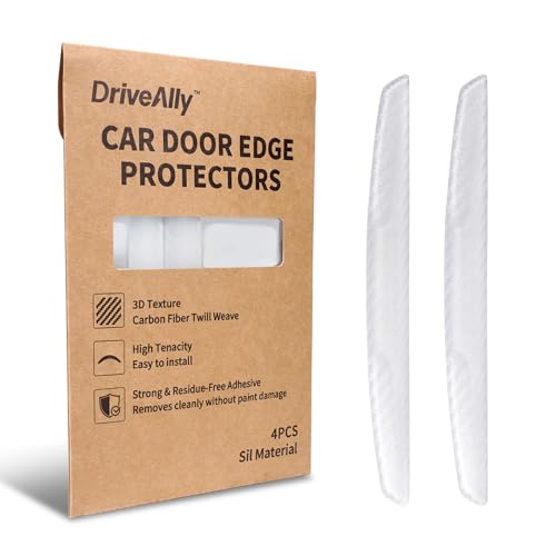 6 Inch 4Pcs 3D Carbon Fiber Texture Car Door Edge Protector Trim Strip Anti-Scratch and Anti-Collision Side Door Protectors Vehicle Exterior Accessories Sticker Semi-Transparent - color: Semi-Transparent