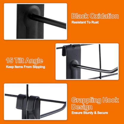 4/6/8 Inch Gridwall Hooks, 60 Pack Heavy Duty Black Grid Wall Hook Display Hooks for Gridwall Panels, 20 Lbs Load Grid Wall Accessory for Retail Store Display Home Storage Garage