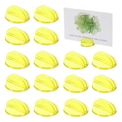 PATIKIL Mini Card Stands (2mm /0.08" Yellow) (25Pcs) Plastic Round Place - color: Yellow