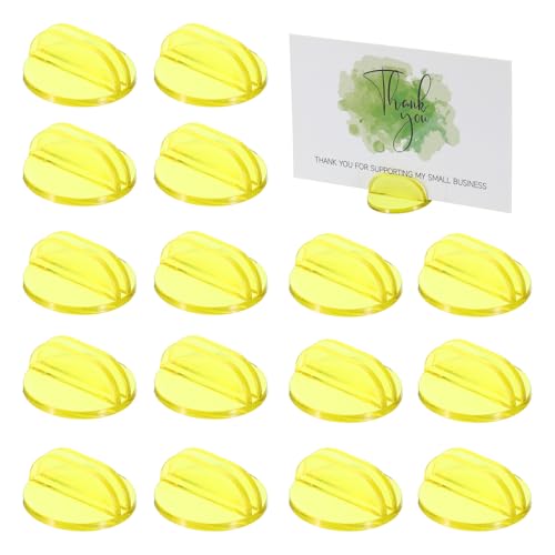 PATIKIL Mini Card Stands (2mm /0.08" Yellow) (25Pcs) Plastic Round Place - color: Yellow