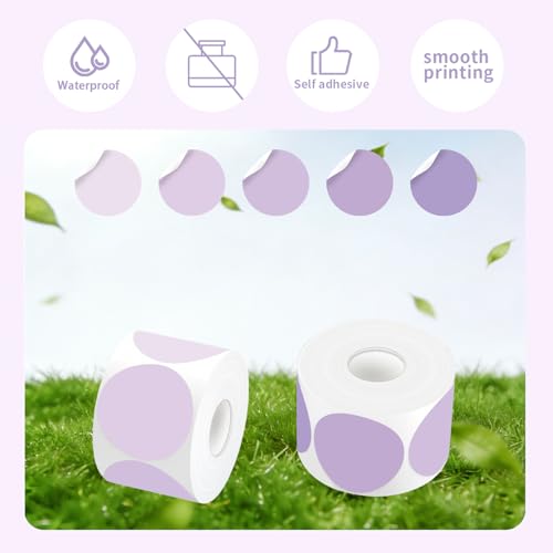 500 Labels/Roll 2" Purple Round Thermal Labels, Waterproof Circle Blank Thermal Sticker Compatible with Direct Thermal Label Printers for DIY Logo Designs, Thank You, Small Business - color: Purple Gradient, size: 2 Inch