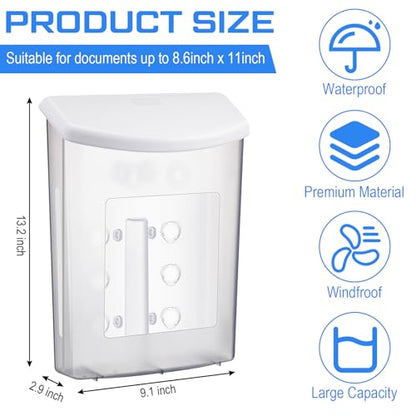 Menkxi 3 Pcs Estate Brochure Box Wall Mount Waterproof Flyer Holder, White - color: White