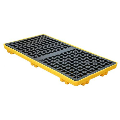 2 Drum Modular Spill Containment Pallet | 2000LBS Capacity | Leakproof Stackable Industrial Tray | 48"x24"x4"