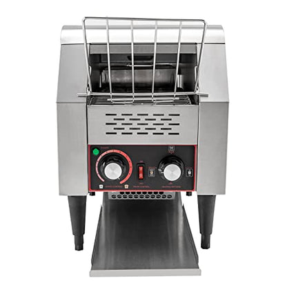 Commercial Conveyor Toaster 150PCS / Hour Toasting Bread Bagels 110V Electric Countertop Belt Machine for Restaurant Home Bread Bagel Breakfast, 1300W Stainless Steel Heavy Duty Industrial Toasters - color: Silver - G