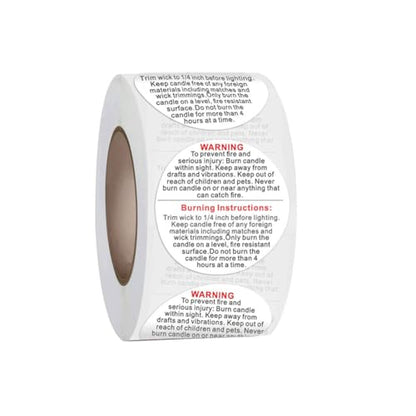 UPSTORE 500Pcs 1.5Inch Candle Warning Labels for DIY Candle Making Craft - color: White