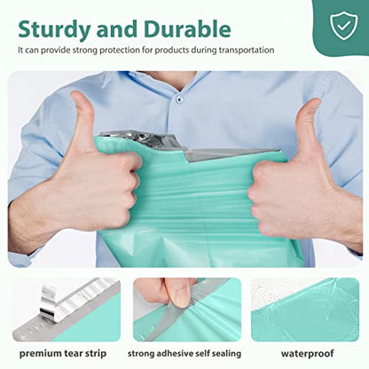 Fuxury Poly Mailers 10x13" 100 Pack,Shipping Bags For Clothing,Mint Green - color: Teal, size: 10x13'' 100pcs
