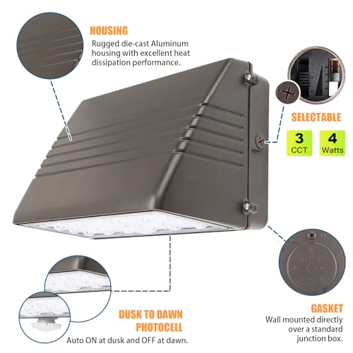 BBESTLED LED Wallpack Light Outdoor 70W/56W/42W/28W Flood Lights Dusk to Dawn UL Listed 120-277V 5000K/4000K/3000K IP65 Waterproof, Wall Pack Lights Outdoor LED Commercial - size: 70W-1PACK