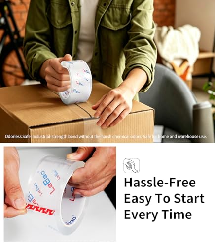 Heavy Duty Packing Tape Refills, Strong HD Clear Packaging Tape, 1.88 in. x 60 yd. x 2.7MiL, Secure Sealing for Cardboard Moving Boxes Shipping Supplies (12-Pack Refill) - size: 12-PACK REFILL
