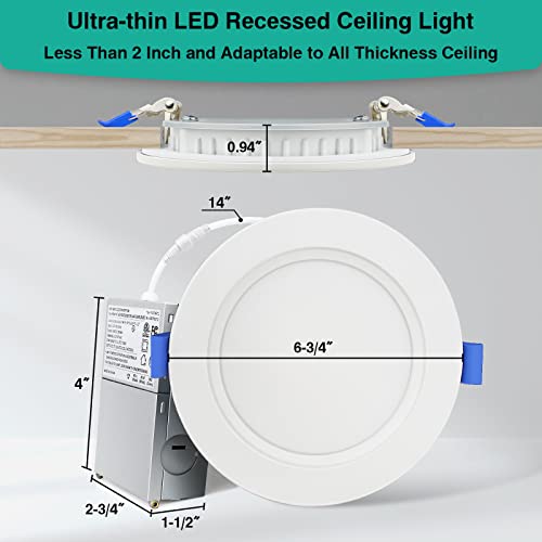HiBay 6in 4-Pack LED Recessed Lighting with J-Box, 1800lm 4000K, Dimmable - color: 4000K, size: 4 Pack