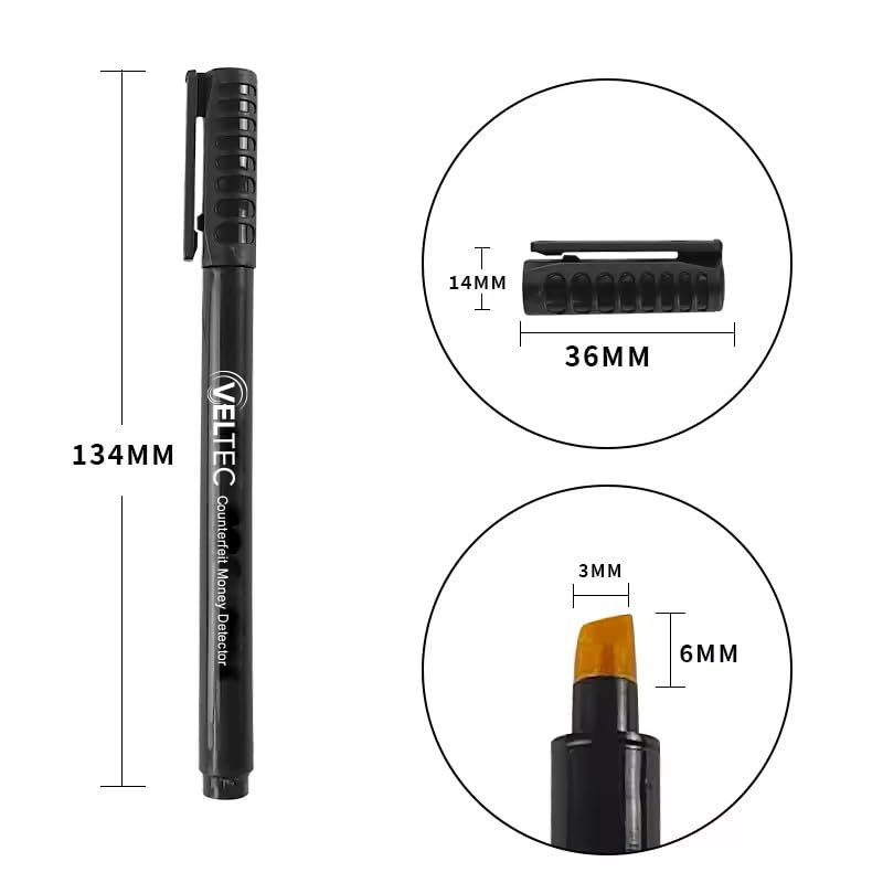 5-Pack Counterfeit Money Detector Pen - Easy to Use and Reliable Universal Currency Fake Bill Checker for Personal & Commercial Use - Ensures Authenticity & Prevents Fraud