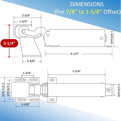 Awoco 1094 Hydraulic Door Closer, Exposed Mounting with 1094-X27 Adjustable Wide Hook (7/8" to 1-5/8" Offset) for Walk-in Coolers/Freezers by Kason - style: Exposed closer with 7/8"to 1-5/8" Hook