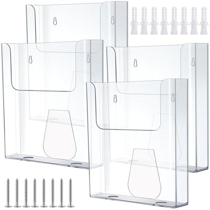 Ripeng 4 Pcs Acrylic Brochure Holder 8.5 x 11 Inch