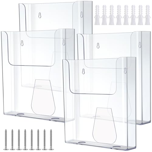 Ripeng 4 Pcs Acrylic Brochure Holder 8.5 x 11 Inch